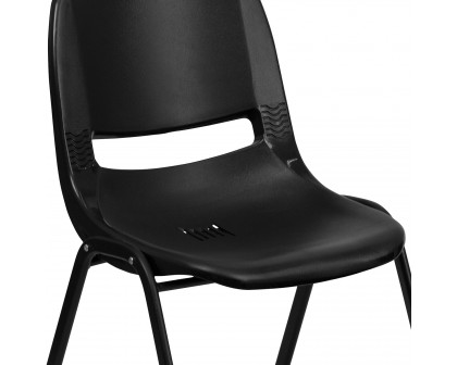 BLNK™ HERCULES Series Ergonomic Shell Stack Chair - Black, 12"H Seat