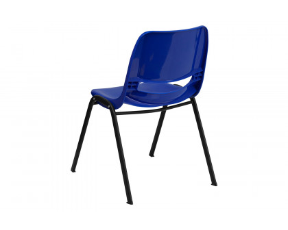 BLNK HERCULES Series Ergonomic Shell Stack Chair - Navy/Black, 14"H Seat