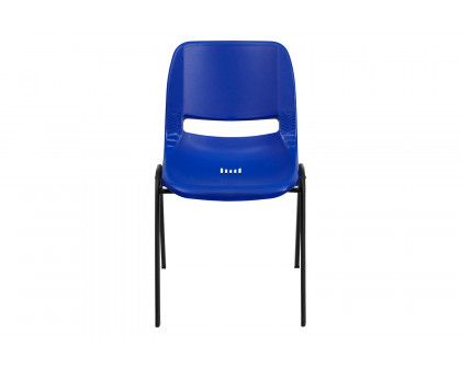 BLNK HERCULES Series Ergonomic Shell Stack Chair - Navy/Black, 14"H Seat