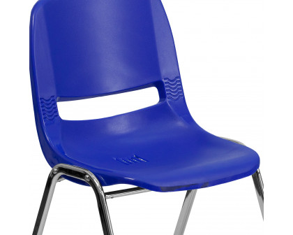 BLNK HERCULES Series Ergonomic Shell Stack Chair - Navy/Chrome, 14"H Seat