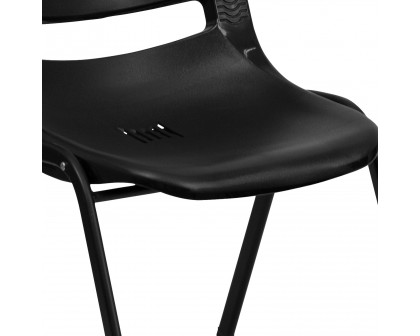 BLNK HERCULES Series Ergonomic Shell Stack Chair - Black, 14"H Seat