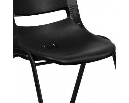 BLNK HERCULES Series Ergonomic Shell Stack Chair - Black, 16"H Seat