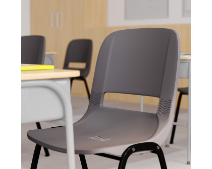 BLNK HERCULES Series Ergonomic Shell Stack Chair - Powder-Gray/Black, 16"H Seat