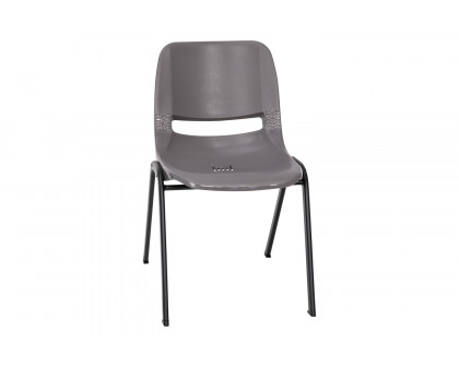 BLNK HERCULES Series Ergonomic Shell Stack Chair - Powder-Gray/Black, 16"H Seat