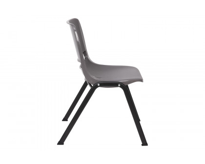 BLNK HERCULES Series Ergonomic Shell Stack Chair - Powder-Gray/Black, 16"H Seat