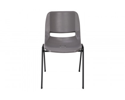 BLNK HERCULES Series Ergonomic Shell Stack Chair - Powder-Gray/Black, 16"H Seat