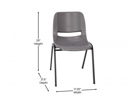 BLNK HERCULES Series Ergonomic Shell Stack Chair - Powder-Gray/Black, 16"H Seat