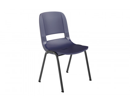 BLNK HERCULES Series Ergonomic Shell Stack Chair - Powder-Navy/Black, 16"H Seat