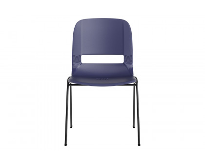 BLNK HERCULES Series Ergonomic Shell Stack Chair - Powder-Navy/Black, 16"H Seat