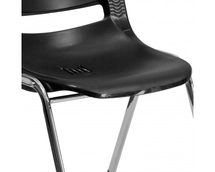 BLNK™ HERCULES Series Ergonomic Shell Stack Chair - Black/Chrome, 18"H Seat