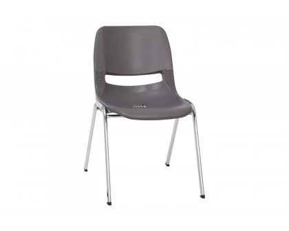 BLNK™ HERCULES Series Ergonomic Shell Stack Chair - Gray/Chrome, 18"H Seat