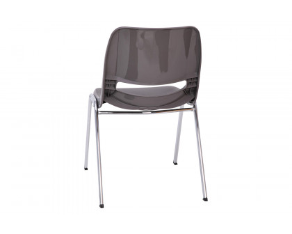 BLNK™ HERCULES Series Ergonomic Shell Stack Chair - Gray/Chrome, 18"H Seat