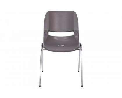 BLNK™ HERCULES Series Ergonomic Shell Stack Chair - Gray/Chrome, 18"H Seat