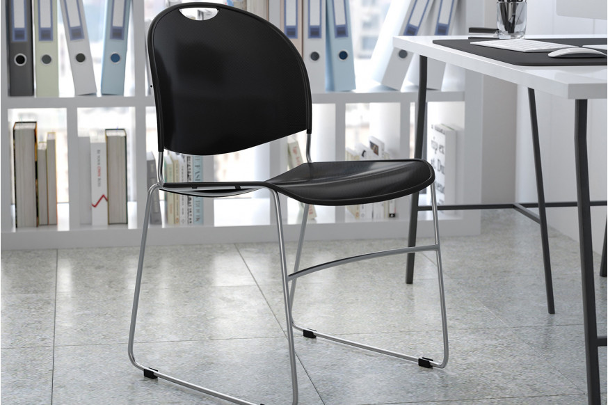 BLNK™ HERCULES Series Ultra-Compact Stack Chair - Chrome Frame