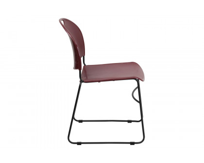 BLNK HERCULES Series Ultra-Compact Stack Chair with Black Powder Coated Frame - Burgundy