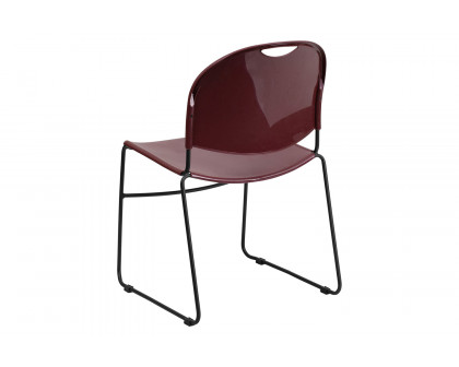 BLNK HERCULES Series Ultra-Compact Stack Chair with Black Powder Coated Frame - Burgundy