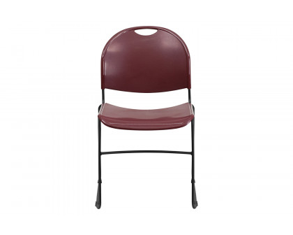 BLNK HERCULES Series Ultra-Compact Stack Chair with Black Powder Coated Frame - Burgundy