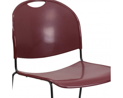 BLNK HERCULES Series Ultra-Compact Stack Chair with Black Powder Coated Frame - Burgundy