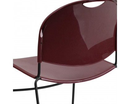 BLNK HERCULES Series Ultra-Compact Stack Chair with Black Powder Coated Frame - Burgundy