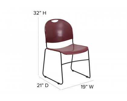 BLNK HERCULES Series Ultra-Compact Stack Chair with Black Powder Coated Frame - Burgundy