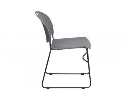 BLNK HERCULES Series Ultra-Compact Stack Chair with Black Powder Coated Frame - Gray