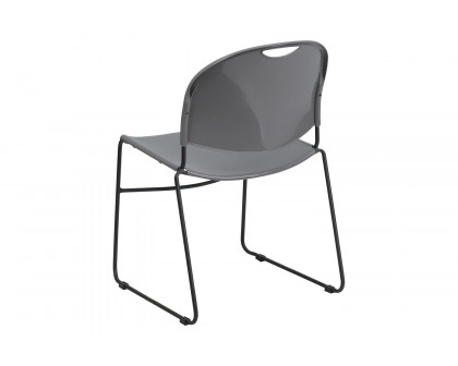 BLNK HERCULES Series Ultra-Compact Stack Chair with Black Powder Coated Frame - Gray