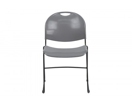 BLNK HERCULES Series Ultra-Compact Stack Chair with Black Powder Coated Frame - Gray