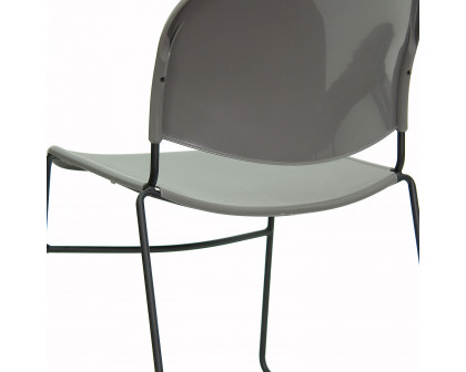 BLNK HERCULES Series Ultra-Compact Stack Chair with Black Powder Coated Frame - Gray