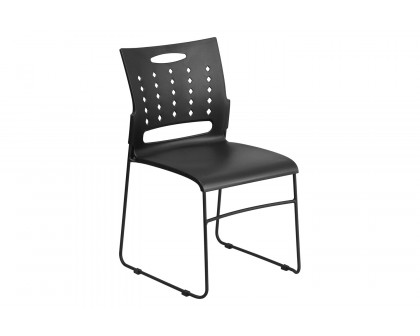 BLNK™ HERCULES Series Sled Base Stack Chair with Air-Vent Back - Black