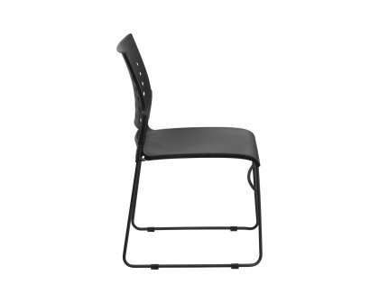 BLNK™ HERCULES Series Sled Base Stack Chair with Air-Vent Back - Black