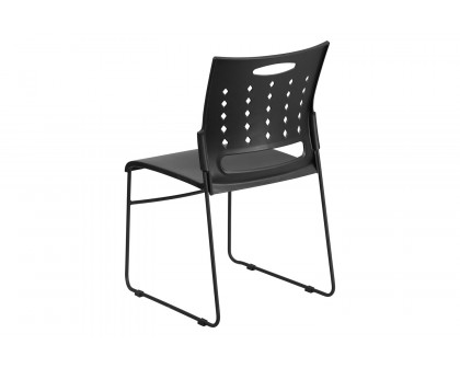 BLNK™ HERCULES Series Sled Base Stack Chair with Air-Vent Back - Black