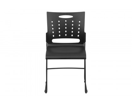 BLNK™ HERCULES Series Sled Base Stack Chair with Air-Vent Back - Black