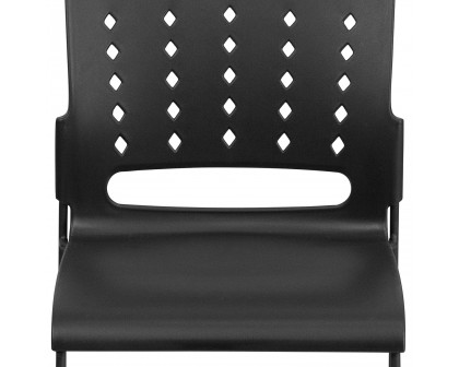 BLNK™ HERCULES Series Sled Base Stack Chair with Air-Vent Back - Black