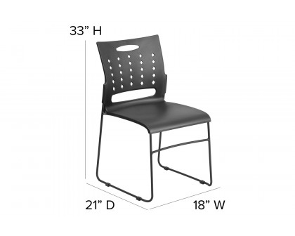 BLNK™ HERCULES Series Sled Base Stack Chair with Air-Vent Back - Black