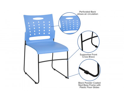 BLNK™ HERCULES Series Sled Base Stack Chair with Air-Vent Back - Blue