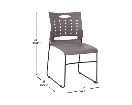 BLNK HERCULES Series Sled Base Stack Chair with Air-Vent Back - Gray