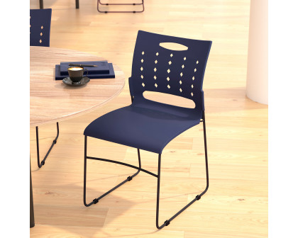 BLNK™ HERCULES Series Sled Base Stack Chair with Air-Vent Back - Navy