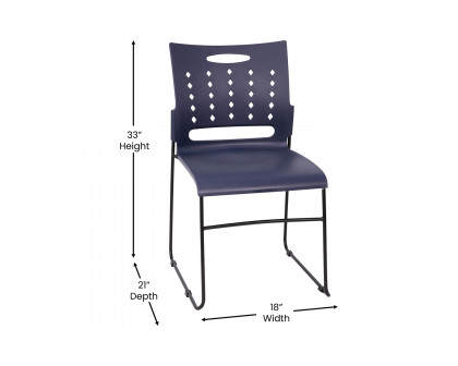 BLNK™ HERCULES Series Sled Base Stack Chair with Air-Vent Back - Navy