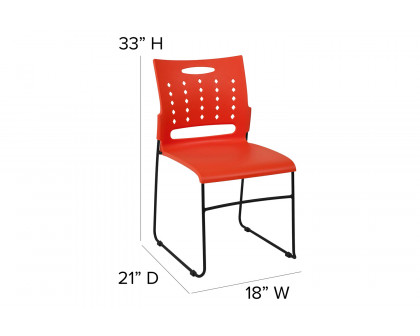 BLNK™ HERCULES Series Sled Base Stack Chair with Air-Vent Back - Orange