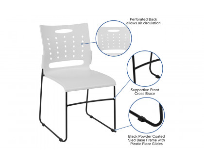 BLNK™ HERCULES Series Sled Base Stack Chair with Air-Vent Back - White