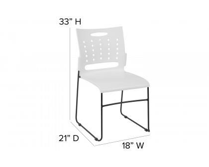 BLNK™ HERCULES Series Sled Base Stack Chair with Air-Vent Back - White