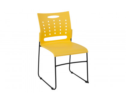 BLNK HERCULES Series Sled Base Stack Chair with Air-Vent Back - Yellow