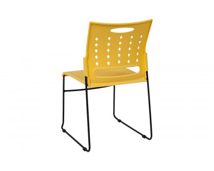 BLNK HERCULES Series Sled Base Stack Chair with Air-Vent Back - Yellow