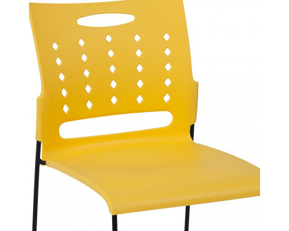 BLNK HERCULES Series Sled Base Stack Chair with Air-Vent Back - Yellow