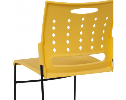 BLNK HERCULES Series Sled Base Stack Chair with Air-Vent Back - Yellow