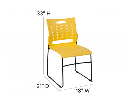 BLNK HERCULES Series Sled Base Stack Chair with Air-Vent Back - Yellow