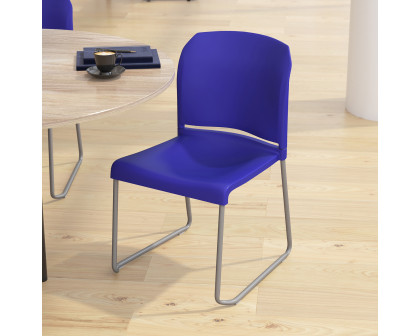 BLNK HERCULES Series Full Back Contoured Stack Chair with Gray Powder Coated Sled Base