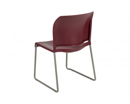 BLNK HERCULES Series Full Back Contoured Stack Chair with Gray Powder Coated Sled Base - Burgundy