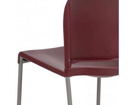 BLNK HERCULES Series Full Back Contoured Stack Chair with Gray Powder Coated Sled Base - Burgundy