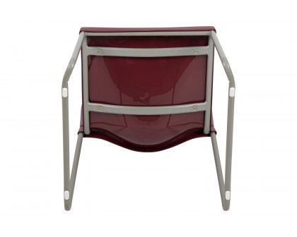 BLNK HERCULES Series Full Back Contoured Stack Chair with Gray Powder Coated Sled Base - Burgundy